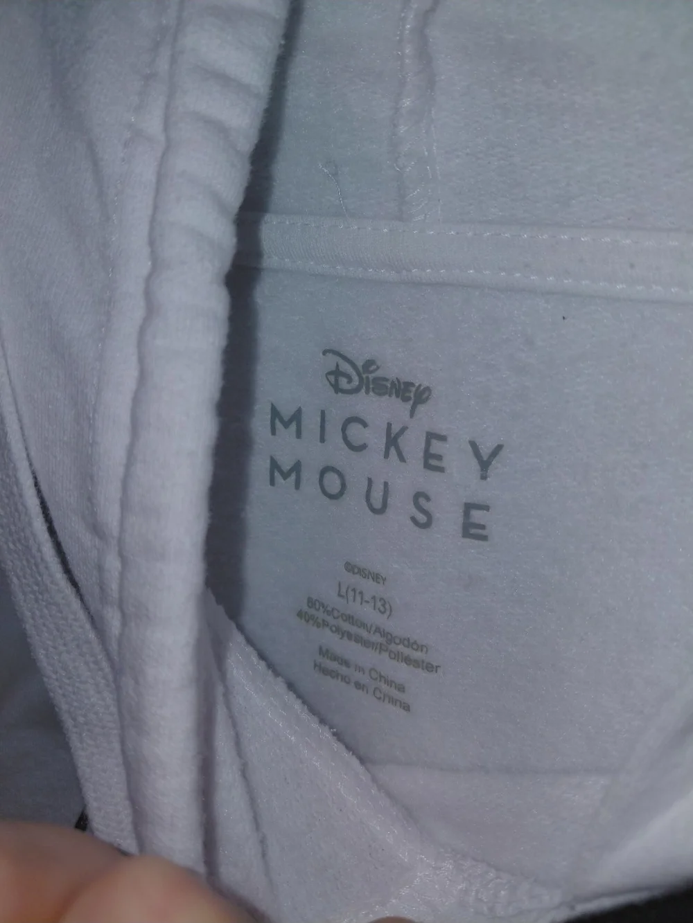 Disney White Hoodie with Red & Black Mickey Graphic